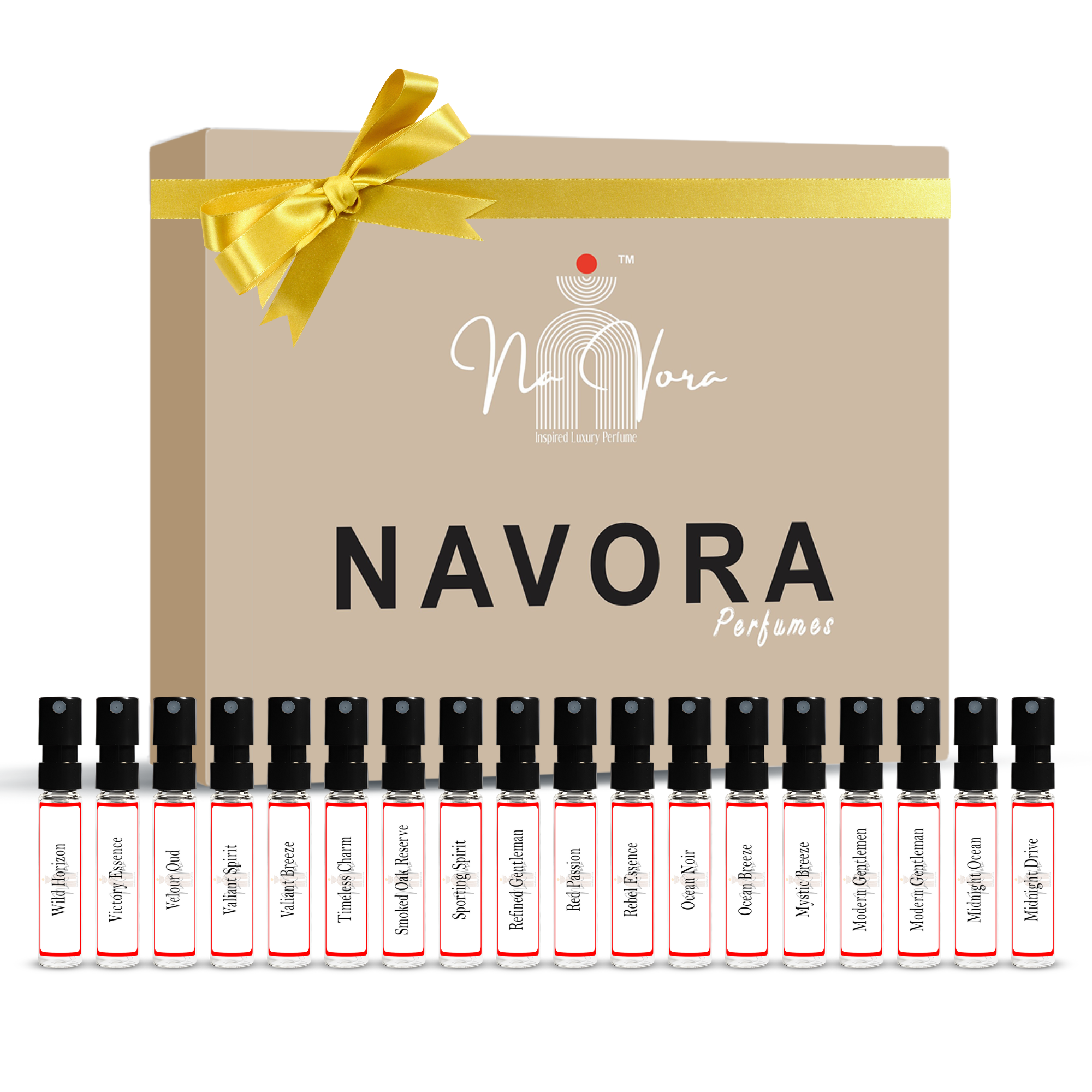 Navora Men’s 18x2ml Fragrance Tester Collection – Premium EDP Discovery Perfume Testers for Men | Featuring Velour Oud, Smoked Oak Reserve, Ocean Noir & More